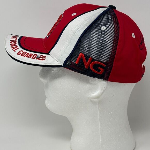 Dale Earnhardt Jr NASCAR Hat Baseball Cap National Guard Motorsports 6 Panel Red - Picture 4 of 9